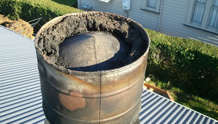 Chimney sweep at work