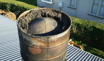 Chimney sweep at work